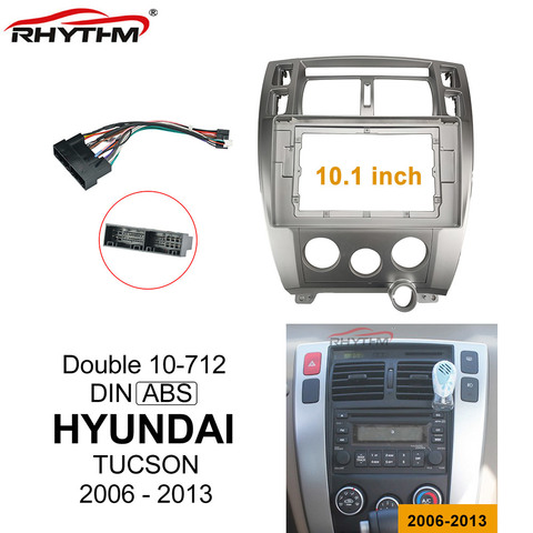 10,1 pulgadas coche Fascia Trim Kit para HYUNDAI TUCSON 2006-2013 doble Din coche dvd de Audio de cable de Panel de salpicadero Fascias ► Foto 1/5