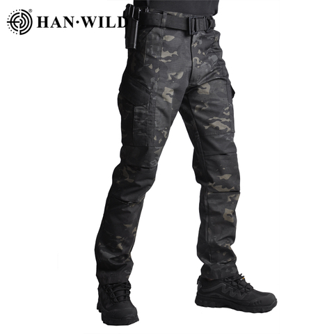 HAN WILD-Pantalones tácticos militares de camuflaje, Pantalón Cargo del ejército de combate informal, pantalones de senderismo, repelente al agua, pantalones Ripstop 4XL ► Foto 1/6