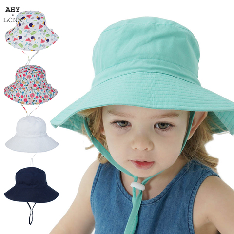 Sombrero de Sol para bebé, gorra para niños, Panamá, Unisex, playa, sombrero de cubo, gorros infantiles de dibujos animados, protección UV ► Foto 1/6