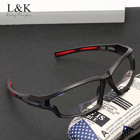 LongKeeper-gafas con montura de luz azul para hombre y mujer, lentes transparentes para ordenador y videojuegos, gafas deportivas negras ► Foto 1/6