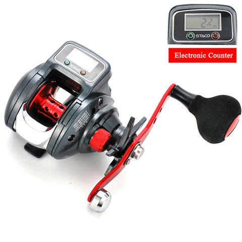 Carrete de pesca Baitcasting con cuentametros 6,3: 1, Ratio de engranaje 16 + 1 rodamientos, Carretes de Baitcaster de perfil bajo, rueda de pantalla Digital ► Foto 1/6