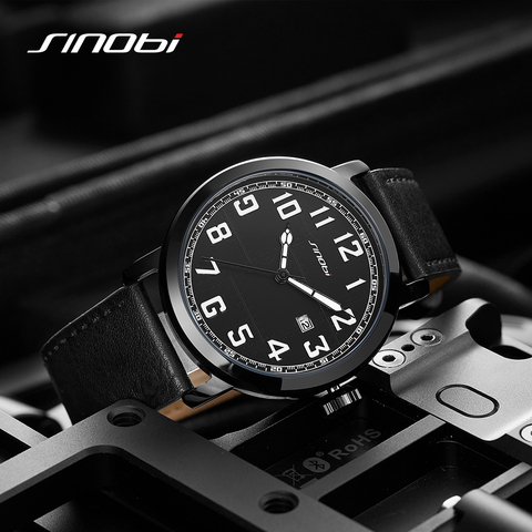 SINOBI-Reloj de negocios para Hombre, cronógrafo informal con fecha automática, resistente al agua, masculino ► Foto 1/1