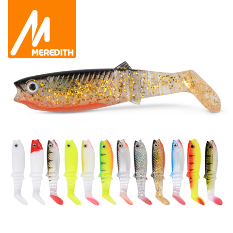 MEREDITH nueva llegada JX62-08 modelo caliente 10 piezas 5,5G 8 cm señuelos Cannibal Shad 3D Fish realista señuelos envío gratis ► Foto 1/6