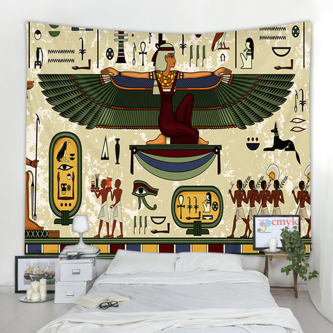Tapiz egipcio antiguo de Egipto para colgar en la pared del hogar, decoración del dormitorio, colcha, decoración del hogar ► Foto 1/6