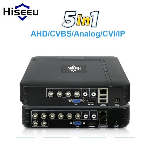 5 En 1 CCTV Mini DVR TVI CVI AHD CVBS IP de la cámara grabadora de vídeo Digital 4CH 8CH AHD DVR NVR sistema CCTV P2P seguridad Hiseeu ► Foto 1/6