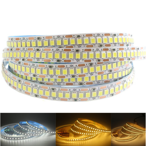 Tira de luces LED de 5M, 300, 6001200, 2835, resistente al agua, DC12V, 24V, cinta de alta calidad, blanco brillante/blanco cálido/rojo/Verde/rosa/RGB ► Foto 1/6