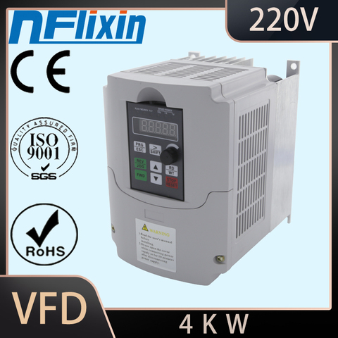 ¡Caliente! 0.75KW/1.5KW/2.2KW/3KW/4KW/5.5KW/7.5KW inversor monofásico de salida convertidor de frecuencia VFD trifásico Velocidad Ajustable 220V ► Foto 1/6