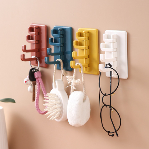 Gancho adhesivo giratorio, colgador creativo nórdico de pared para baño, cocina, sin agujeros, para llaves, organizador de accesorios de cocina para el hogar ► Foto 1/6