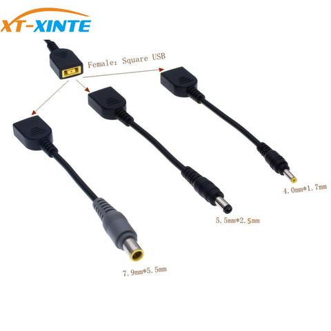 Adaptador de corriente para portátil, convertidor de enchufe de CC de 7,9x5,5mm, conector redondo a cuadrado USB, Cable conector para Lenovo ThinkPad para cargador de IBM ► Foto 1/6