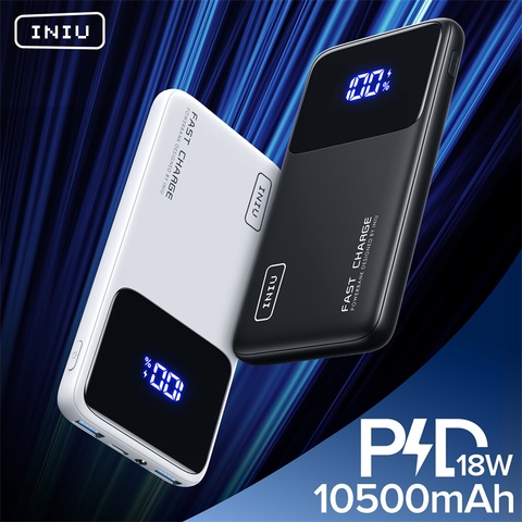 INIU PD-cargador portátil de 18W, batería externa de 10500mAh, LED, USB tipo C, carga rápida, para iPhone 12, Xiaomi y Samsung ► Foto 1/6