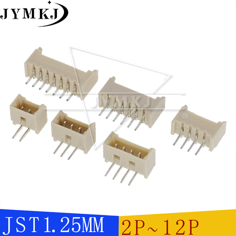 50 Uds JST 1,25, 2, 3, 4, 5, 6 pin 1,25mm Terminal Pin Header conector JST conectores de cable adaptador de 2P 3P 4P 5, P 6 P 7P 8P 9P 10P ► Foto 1/5