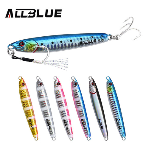 ALLBLUE 3D Minnow de fundición de Metal plantilla cuchara 20G 40G de la costa de arrastre fundido Cable de jigging cebo Artificial, lubina cebo aparejos de pesca ► Foto 1/6