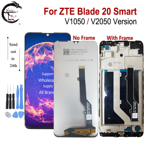 Pantalla LCD de 6,49 pulgadas con marco para ZTE Blade 20 Smart V1050 V2050, montaje de digitalizador táctil, Blade20, pantalla inteligente probada ► Foto 1/6