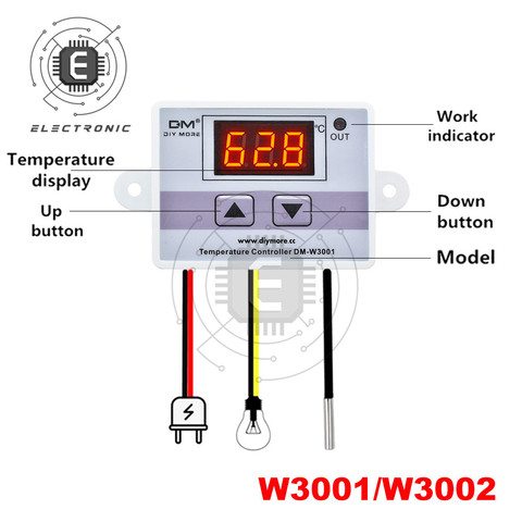 W3001 W3002 LED Digital Control microcomputadora de temperatura interruptor del termostato termómetro nuevo termoregulador 12/24/110V/220V ► Foto 1/6