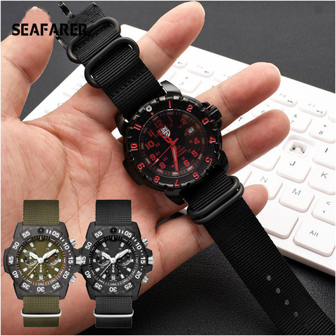 Correa de nailon para reloj, banda deportiva resistente al agua de 22mm y 23mm para relojes luminox, pulsera nato para hombre ► Foto 1/6