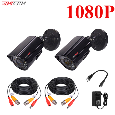 SIMICA1080P-Cámara DE SEGURIDAD AHD, 2PCS2MP/5MP, Kit Bullet, carcasa impermeable para exteriores, 66ft, cámara de vídeo CCTV IR de visión nocturna ► Foto 1/6