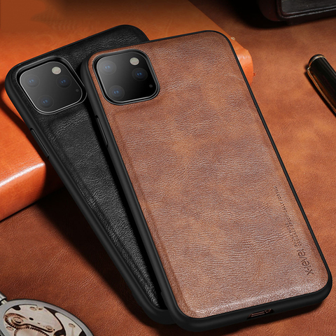 Funda de cuero para iPhone XR 11 Pro Max XS Max X 8 7 6 6S Plus, funda Original a prueba de golpes, funda trasera Ultra ligera para iPhone 11 11Pro ► Foto 1/6