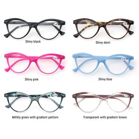 Gafas de lectura de ojo de gato para mujer, lentes Retro claros, dioptrías ultraligeras, 1,25, 1,5, 1,75, 2,25, 2,5 ► Foto 1/6