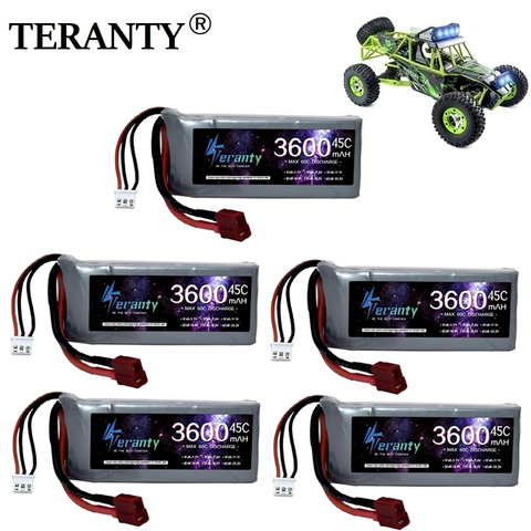 Batería Lipo para coche de control remoto de alta potencia, 7,4 V, 3600mAh, Max 60C, para Wltoys 12428, 12423, pieza de actualización de coche RC 2s, 7,4 v, batería para feiyue 03 Q39 ► Foto 1/6