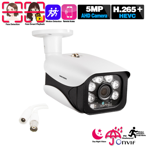 Cámara de seguridad de detección facial ia H.265, 5MP, 4MP, AHD, videovigilancia, 6 x Array, exterior, impermeable, para sistema DVR AHD ► Foto 1/6