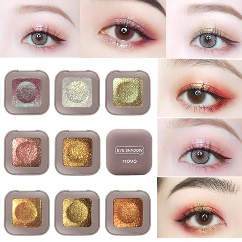 NOVO pigmento sombras brillo sombra de ojos duradera solo dedo sombra de ojos nueva tendencia Color brillo metálico maquillaje de ojos cosméticos ► Foto 1/6