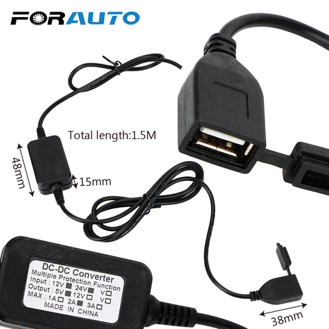 FORAUTO-Convertidor de toma de corriente con puerto USB para manillar de motocicleta, cargador GPS para teléfono, adaptador DC 5V 2A ► Foto 1/6