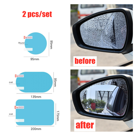 Sikeo-película impermeable antiniebla para coche, película protectora solar para ventana lateral, espejo retrovisor para coche, pegatina hidrofóbica, 4 tamaños ► Foto 1/6