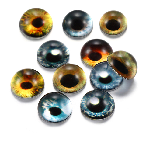 10 unids/lote 8-20mm de ojo de gato patrón Cabochons de vidrio de cubierta de cúpula cabujón DIY para hacer joyería encontrar suministros accesorios colgante ► Foto 1/6