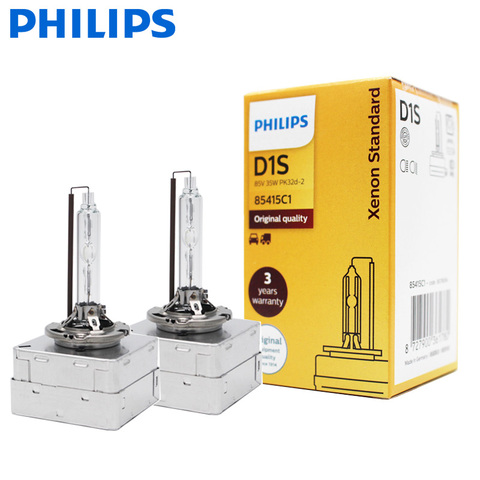 Philips-bombilla Original de xenón para coche, Bombilla Original de repuesto OEM para automóvil, HID D1S D2S D2R D3S D4S D5S 35W, estándar 4200K, 2 uds. ► Foto 1/5