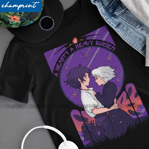 Holl's-Camiseta con estampado de Castillo móvil para hombre, camisa masculina de manga corta con diseño de Castillo móvil de Heart'S A Heavy Burden, ideal para Ghibli Miyazaki Anime ► Foto 1/6