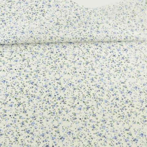 Tela de algodón Beige con flores azules, tela de algodón para coser, manualidades, muñecas, Tilda, pañuelo de retales, cuarto ancho ► Foto 1/6