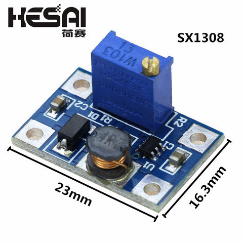 Módulo de potencia Electrónica Inteligente SX1308 Step-UP ajustable, convertidor de aumento de 2-24V a 2-28V 2a ► Foto 1/4