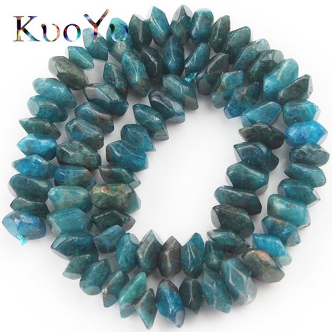 Cuentas espaciadoras sueltas para fabricación de joyas, gemas de rombos A + naturales, piedra azul de apatita, Gema Irregular, accesorios de pulsera DIY, colgantes ► Foto 1/3