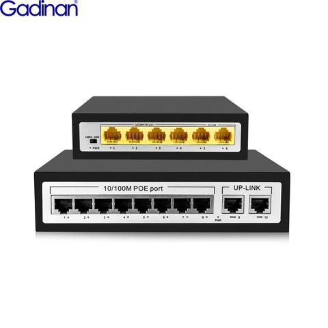 Gadinan-conmutador POE de red Ethernet, 4CH, 8CH, 48V, con 8 puertos IEEE 802,3 af/at para cámara IP/sistema inalámbrico de cámara AP/CCTV ► Foto 1/6