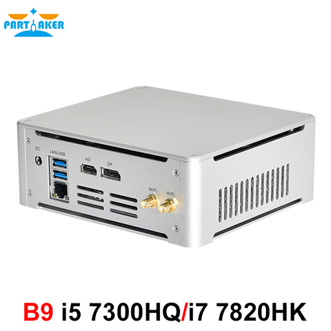 Partaker-Mini PC Intel Core i5 7300HQ i7 7820HK DDR4 Windows 10 Linux 4K Gaming UHD HTPC HDMI DP Minipc ordenador de escritorio ► Foto 1/6