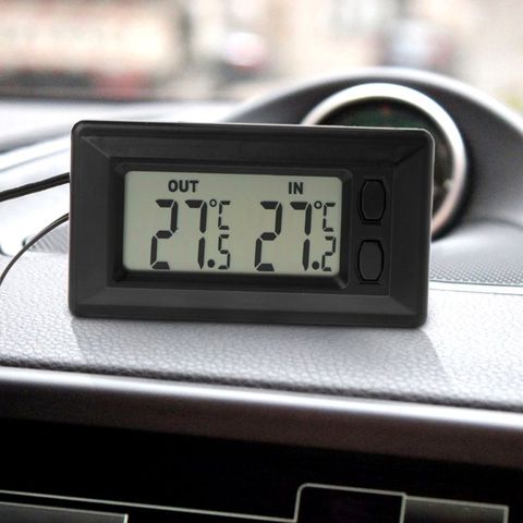 Termómetro Digital LCD para coche, medidor de temperatura interior y exterior con Cable de 1,5 m ► Foto 1/5