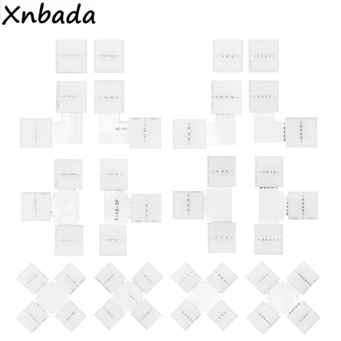 Conector LED sin soldadura, Conector de esquina en forma de T/L/X para tira de luces Led RGB WS2811 WS2812 3528 5050, 2/3/4/5 pines, 10mm, 50 Uds. ► Foto 1/6
