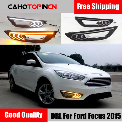 Luces LED DRL antiniebla para coche Ford Focus 3 mk3, 2015, 2016, 2017, 2022, relé de estilo de atenuación y señal de giro de 12V, 2 uds. ► Foto 1/6