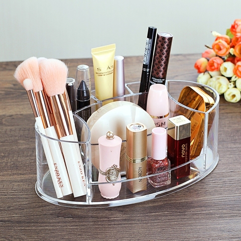 Organizador de mesa de acrílico para maquillaje para mujer, caja de almacenamiento para maquillaje, cepillo de maquillaje, esmalte de uñas, cosméticos ► Foto 1/6