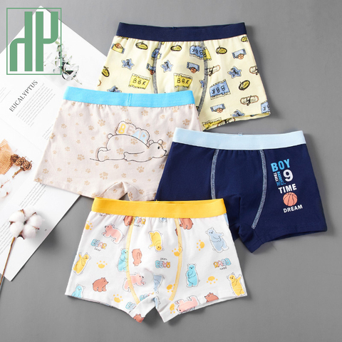 HH 3 unids/set de algodón puro niños calzoncillos de estilo Boxer niños bragas acogedor ropa interior de dibujos animados medio pequeño medias para niños pantalones cortos de niño ► Foto 1/6