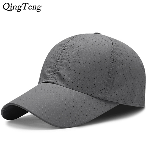 Gorra de béisbol de secado rápido para hombre y mujer, gorro de béisbol transpirable de Color sólido, a prueba de agua, Snapback, de verano ► Foto 1/6