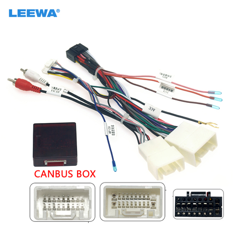 LEEWA-arnés de cableado de Audio para coche, adaptador de cable de instalación estéreo de 16 pines con caja Canbus para Mitsubishi Outlander Pajero # CA6574 ► Foto 1/6