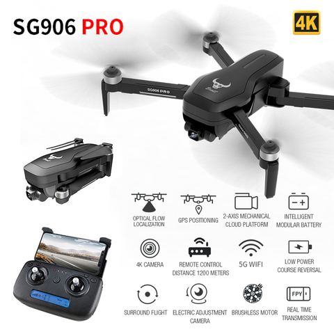 Dron SG906 Max/pro2 SG906/SG906 PRO con 5G 4K EVO UHD, cámara mecánica de cardán, Wifi, GPS, distancia de vuelo de 1,2 km, 26 minutos ► Foto 1/1