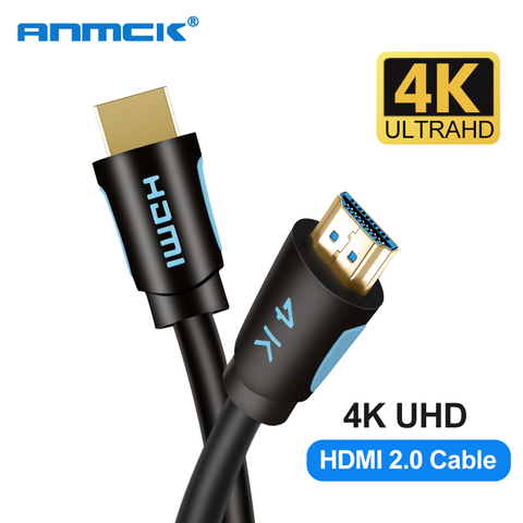 Anmck-Cable HDMI 4K 60Hz 2,0, versión 0,5 m, 1m, 2m, 3m, 5m, compatible con ARC HDR, 3D, HDMI, macho a macho para HD TV Box, XBOX PS4, proyector ► Foto 1/6