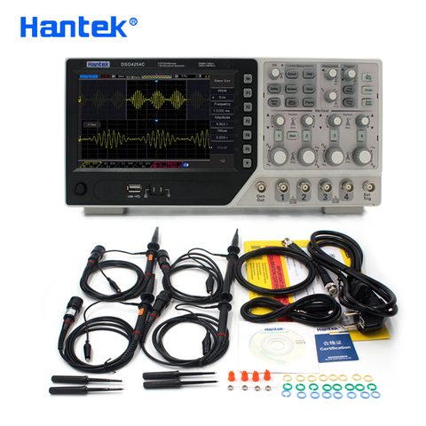 Hantek-Osciloscopio de almacenamiento Digital DSO4254C, 4 canales, 250Mhz, 1Gs/s, Benchtop, Osciloscopio, función de 25MHz, generador de señal aleatorio ► Foto 1/6