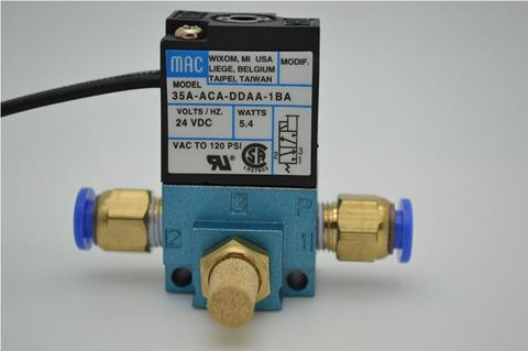 Válvula Solenoide de Control electrónico para MAC, 3 puertos, 35A-ACA-DDBA-1BA, 35A-ACA-DDFA-1BA, aca-1ba con latón ► Foto 1/6