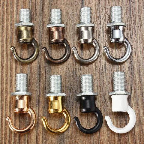 1 unids 10mm hilo M10 Retro antiguo Vintage Metal Techo Luz gancho con tornillo accesorios apertura estilo suave ► Foto 1/6