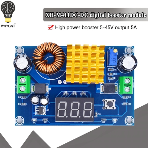 Módulo de refuerzo de CC 3V-35V a cc 5V-45V, voltímetro Digital, módulo de aumento de DC-DC, módulo de convertidor de potencia 5A, potencia ajustable para voltaje ► Foto 1/6