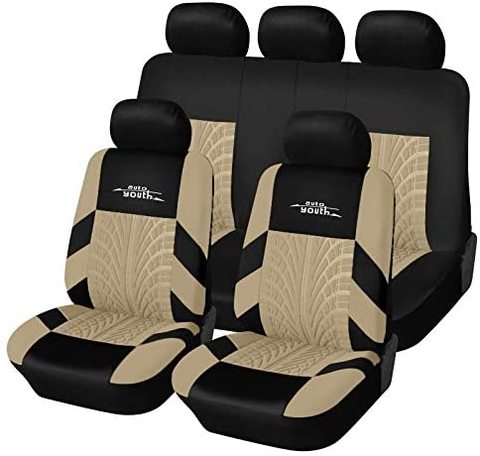 AUTOYOUTH-Funda Universal para asiento de coche, conjunto completo de asiento de seguridad de coche, cubierta protectora para pista de neumático, Accessories-9PCS de asiento de coche, Interio ► Foto 1/6