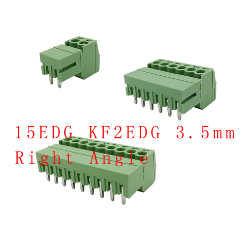 Bloques de terminales de tornillo PCB, Conector de ángulo recto de 3,5mm, 5 pares, 15EDG, 3,5mm, KF2EDG, 3,5mm, 2-12 pines ► Foto 1/6